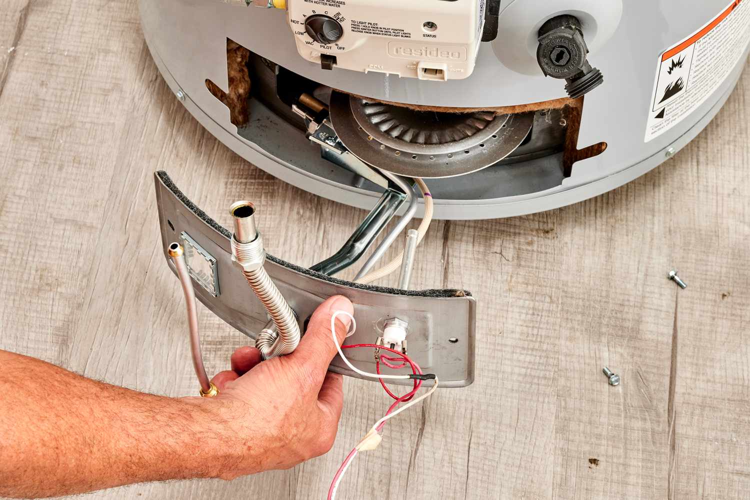 Burner assembly inspection on a gas furnace